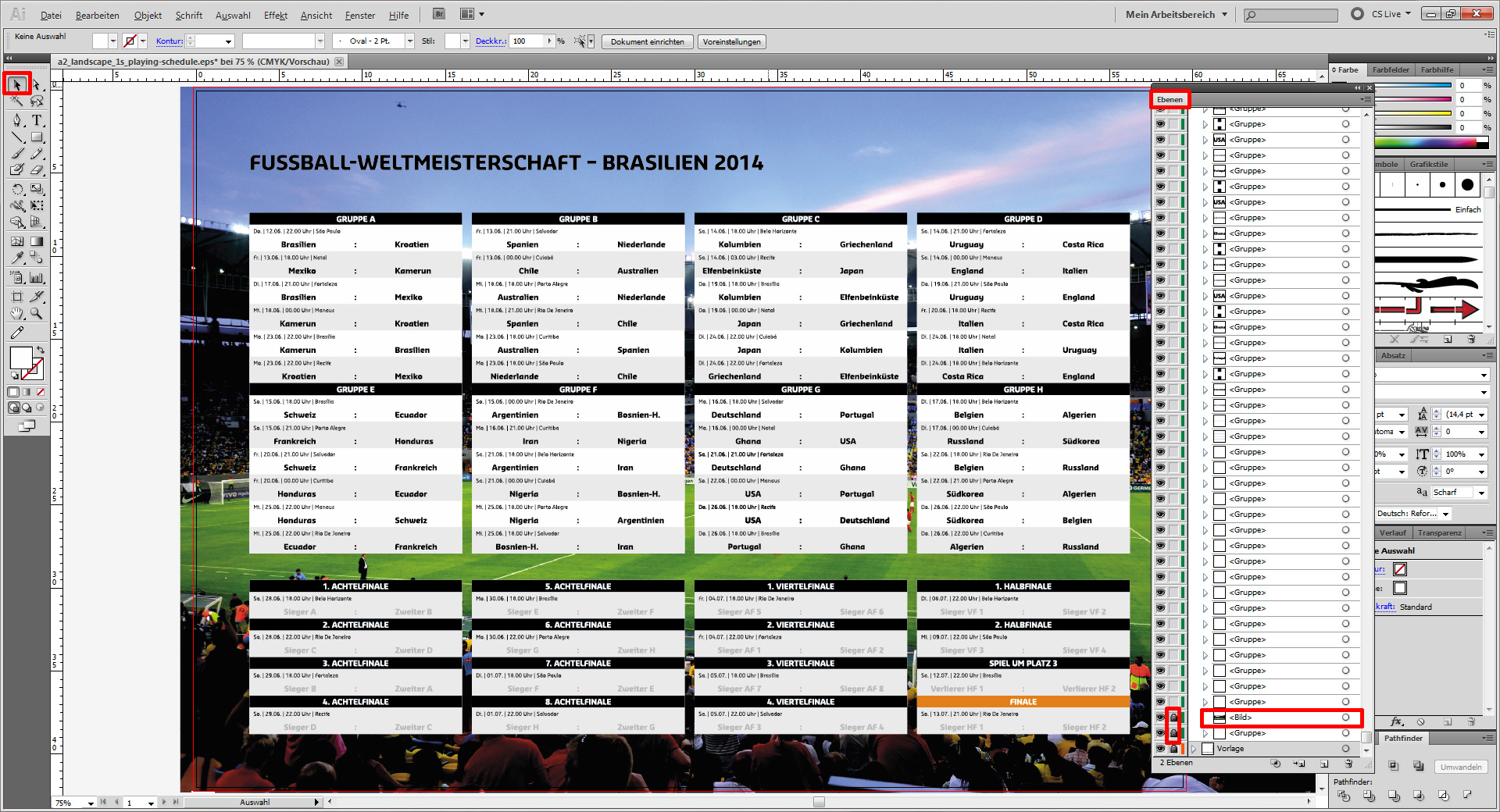 Gestalte einen WM Spielplan in Illustrator (2)