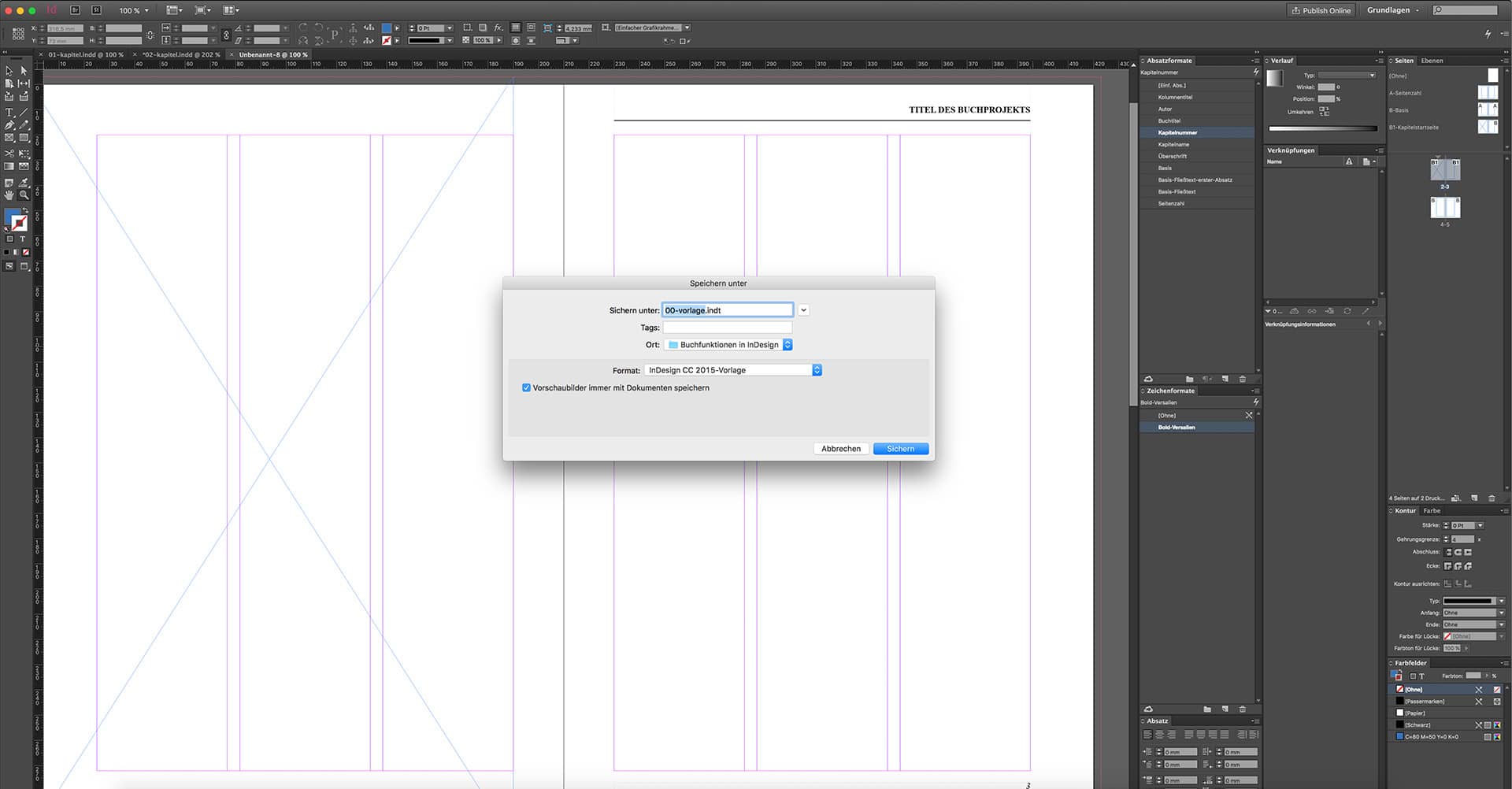 Die Gestaltung eines Buches mit InDesign sechsten Schritt