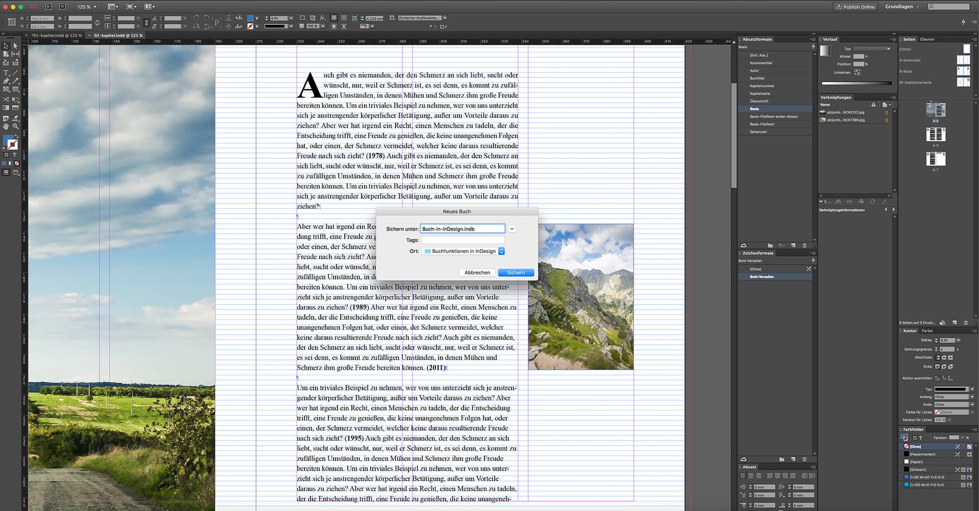 Die Gestaltung eines Buches mit InDesign zehnten Schritt