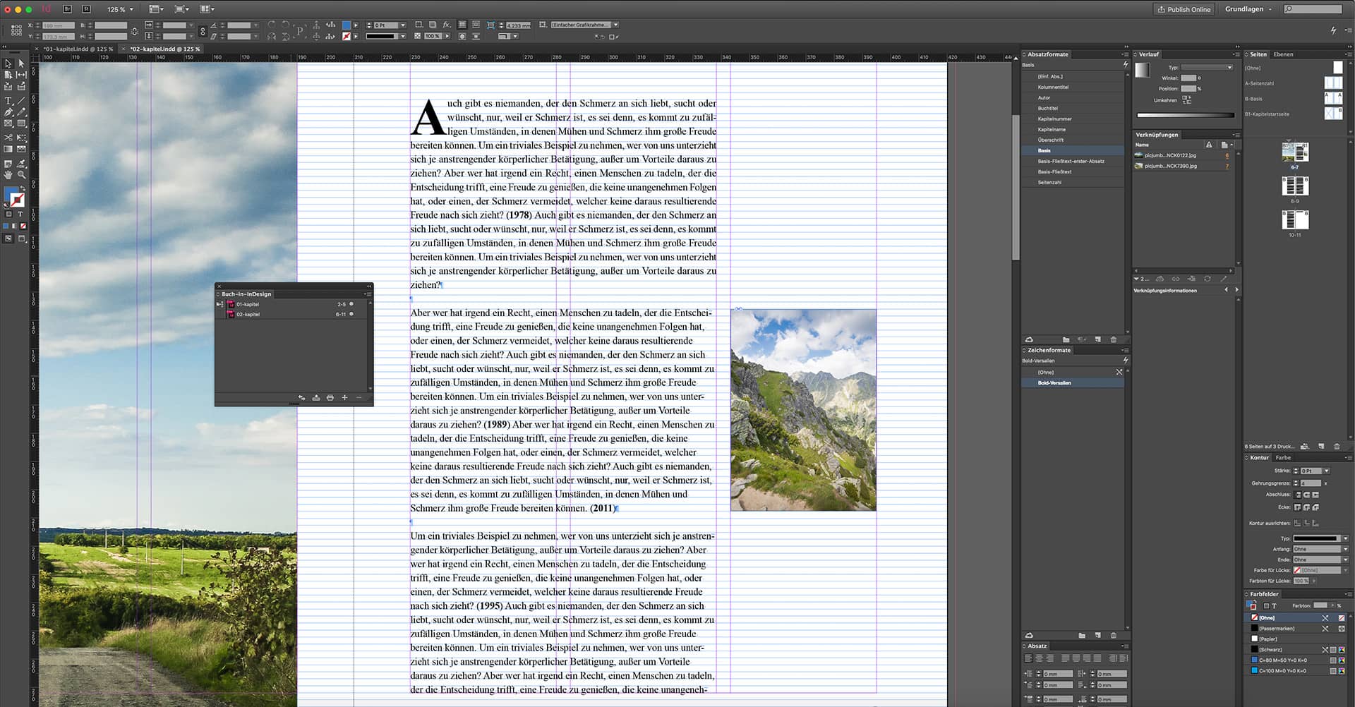 Die Gestaltung eines Buches mit InDesign elften Schritt