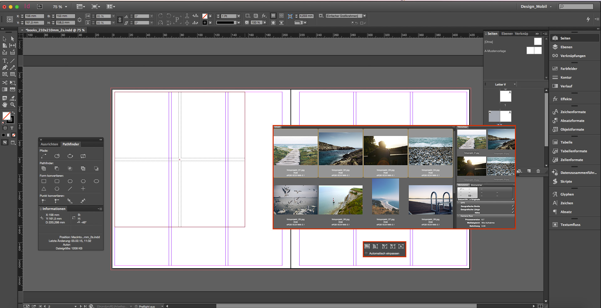 fotobuch indesign tutorial step um mehrere bilder auf einmal zu platzieren