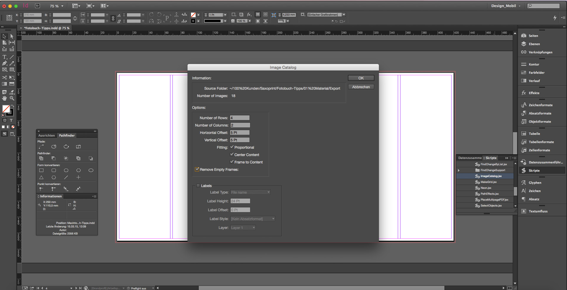fotobuch tipps mit indesign skript   ImageCatalog