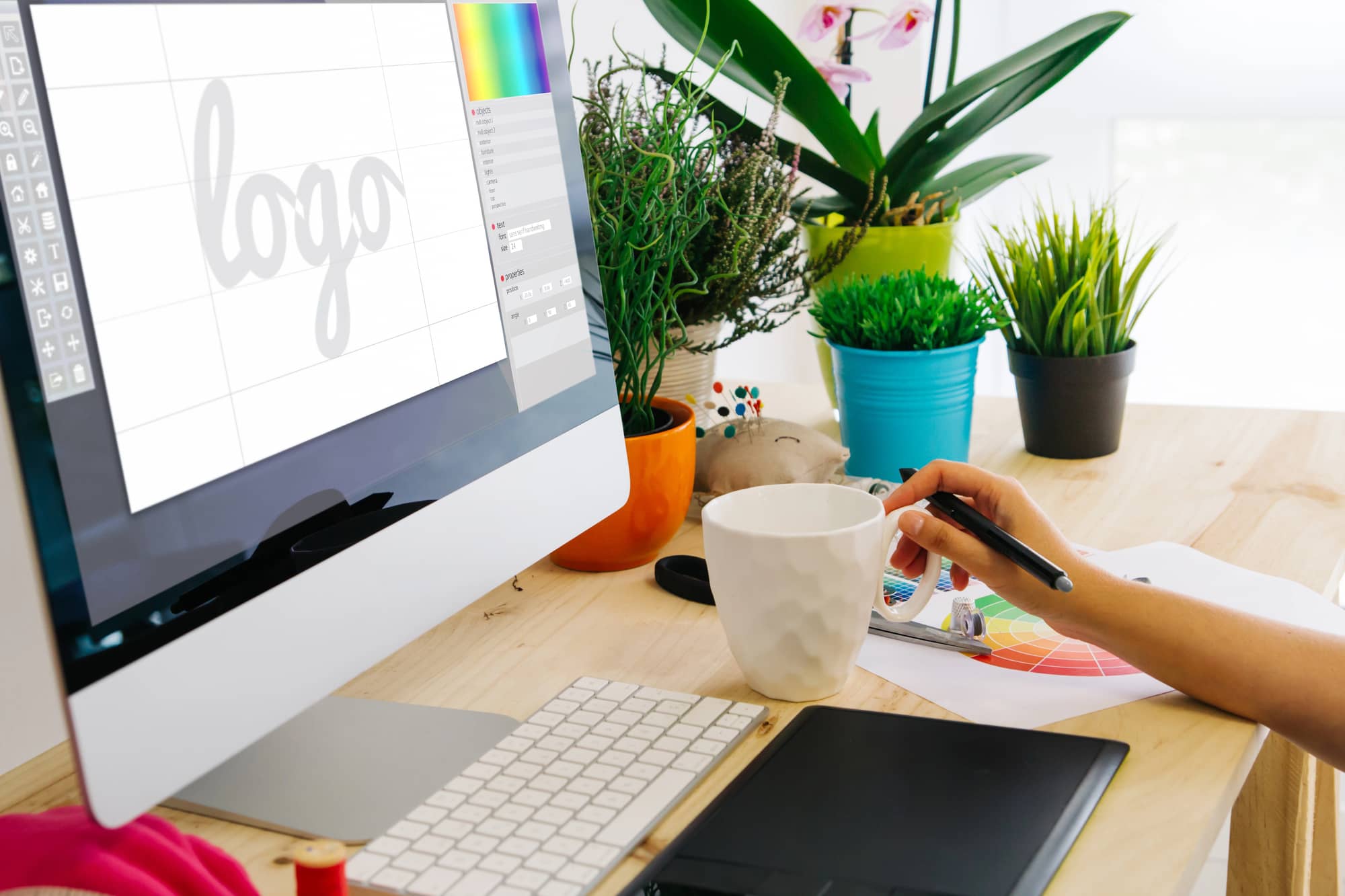 Blog Bild: Logodesign auf Bildschirm im Office