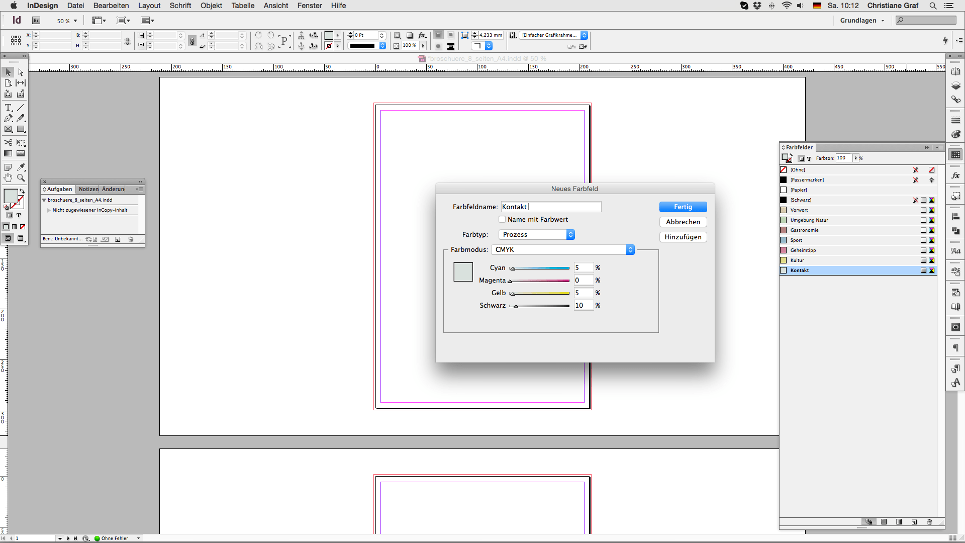 Step 3 Broschüre erstellen Farben definieren