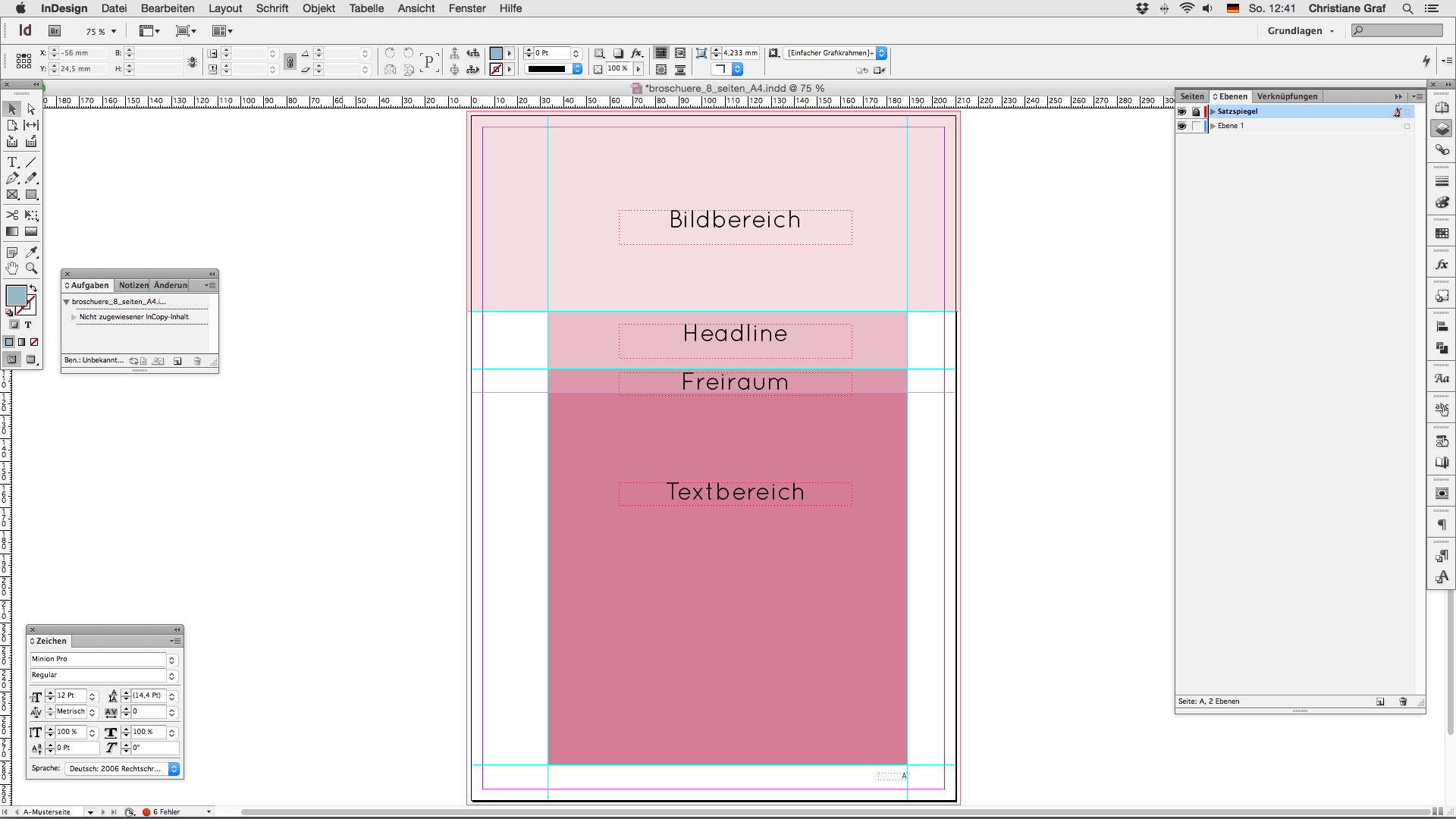 Step 4 Broschüre erstellen Satzspiegel definieren