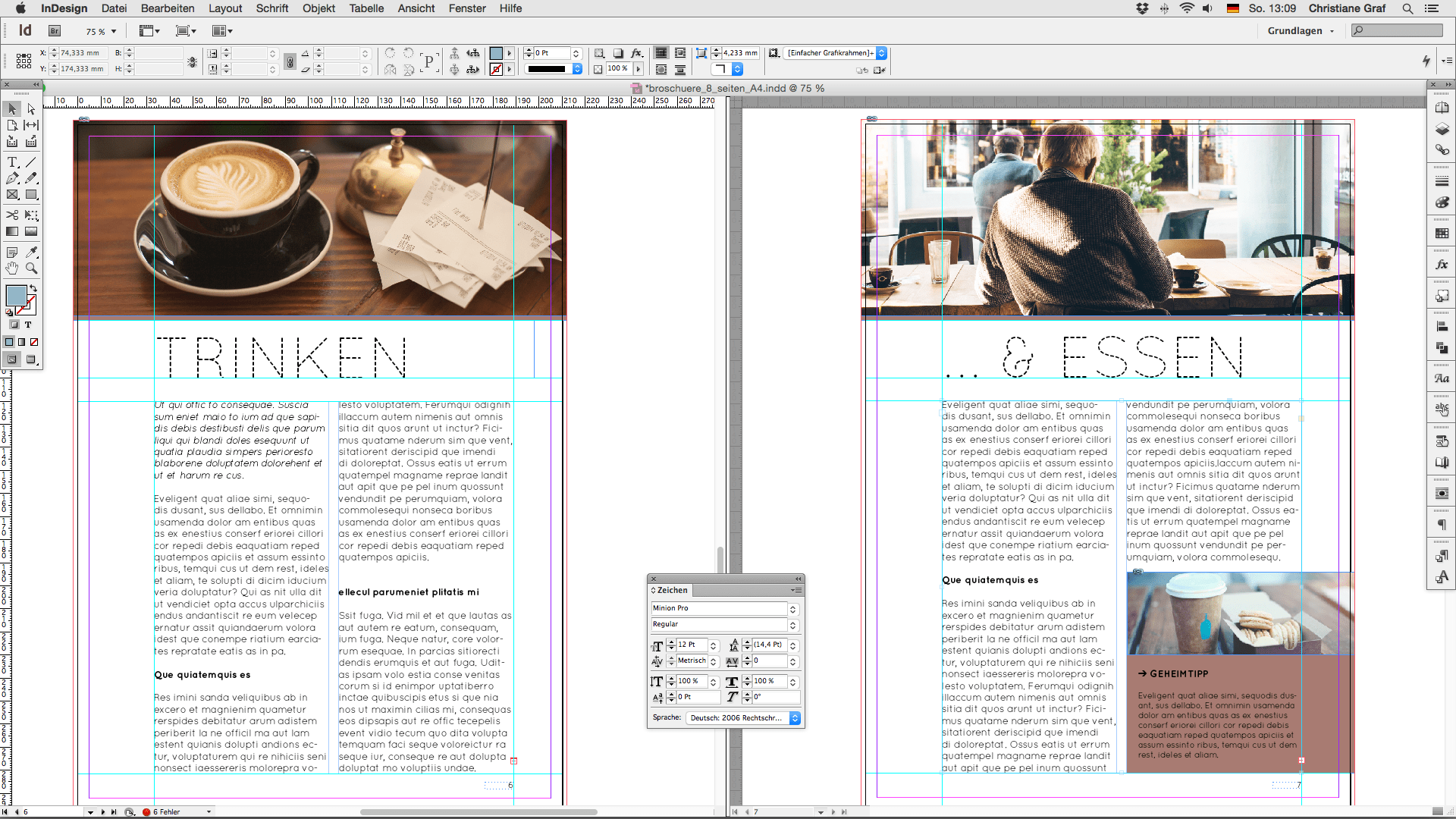 Step 5 Broschüre erstellen Inhalte platzieren