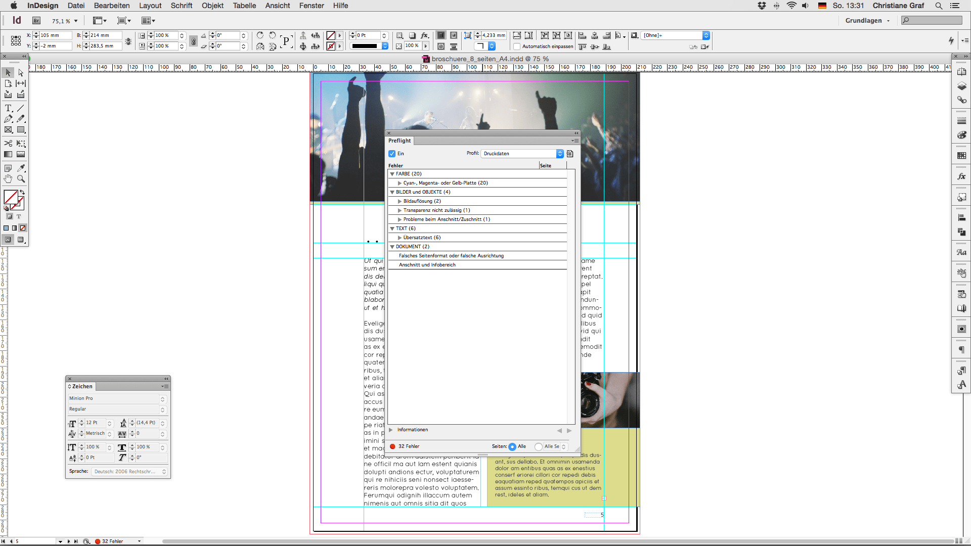 Step 6 Broschüre erstellen Kontrolle mit Preflight