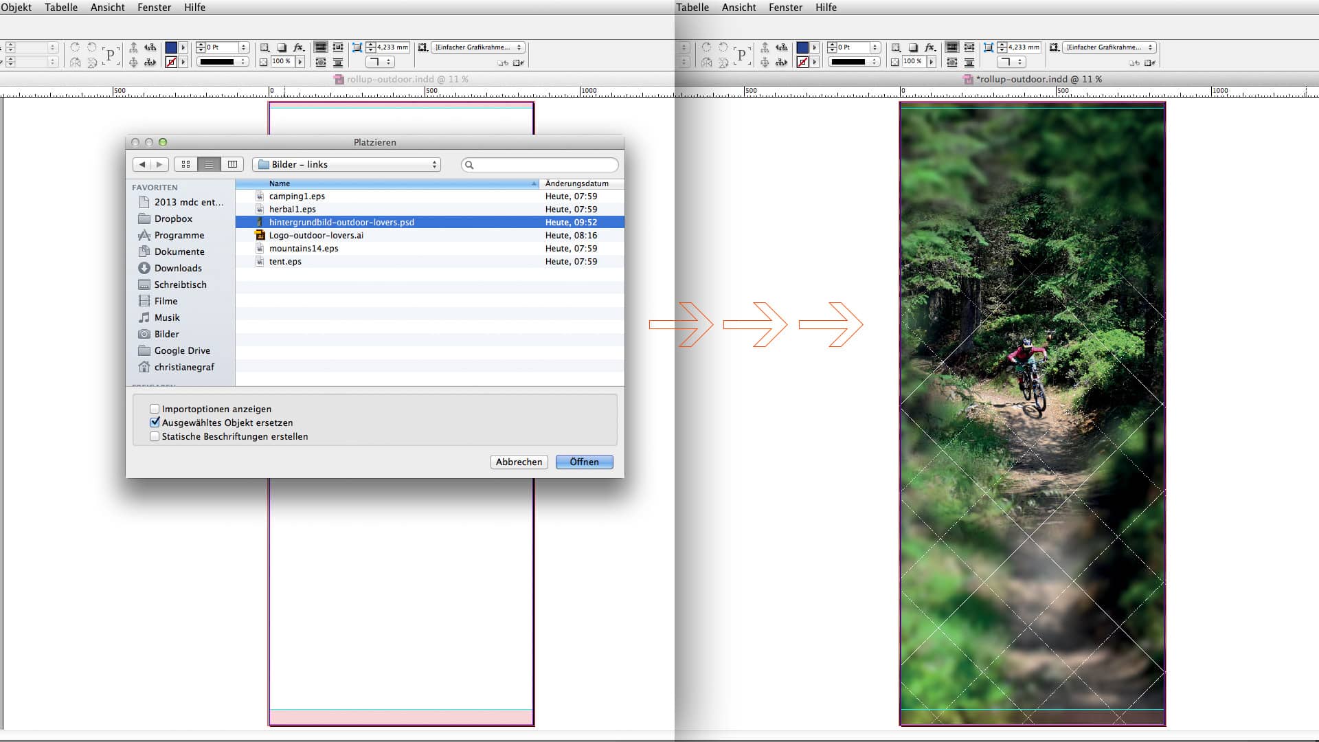 Outdoor rollup erstellen   Bild platzieren
