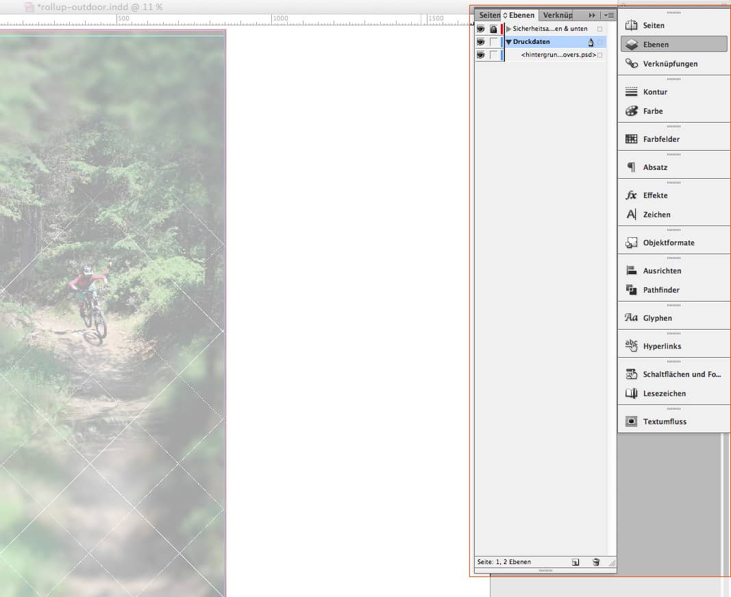 Outdoor rollup erstellen   Ebenenanordnung
