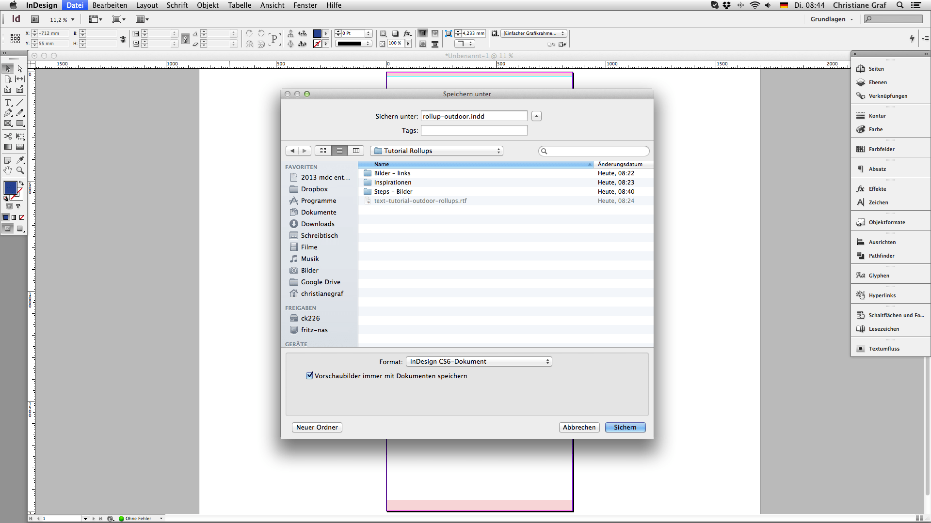 Outdoor rollup erstellen   Datei abspeichern
