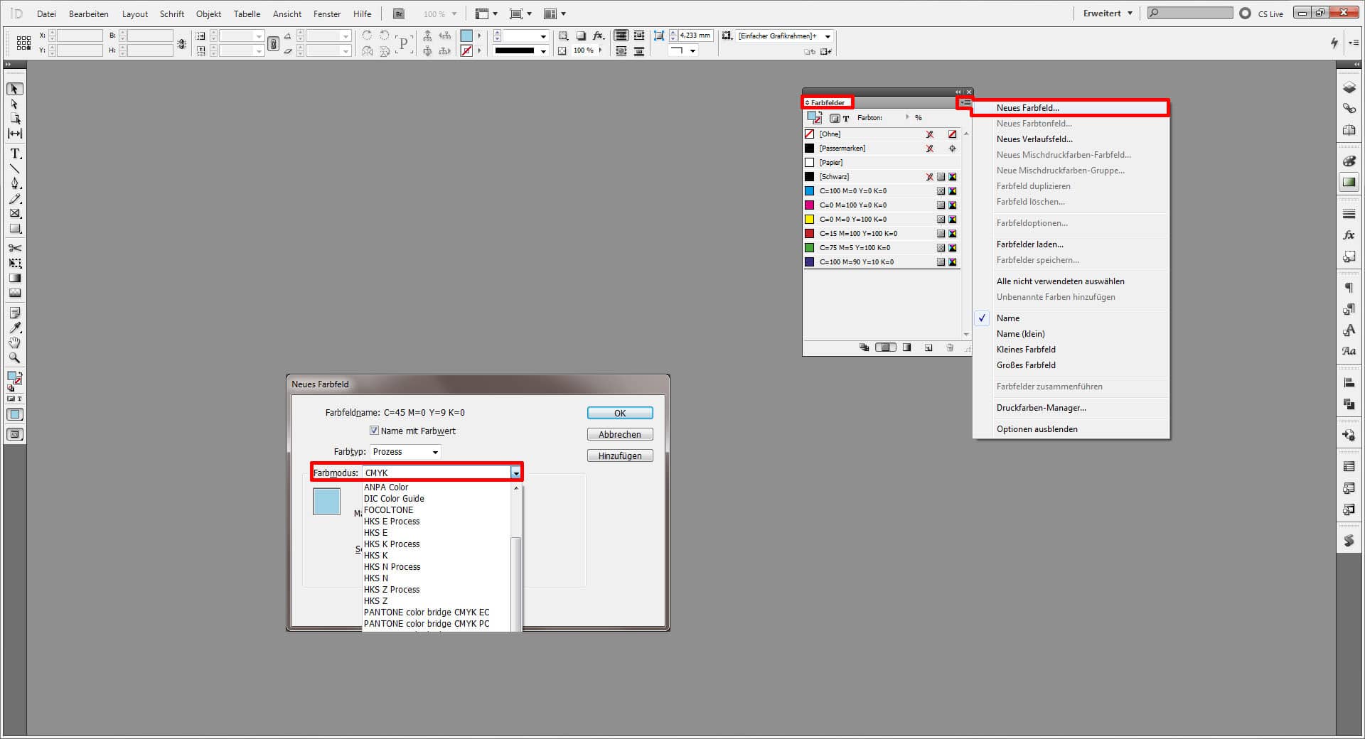 Sonderfarben anlegen in InDesign (1)