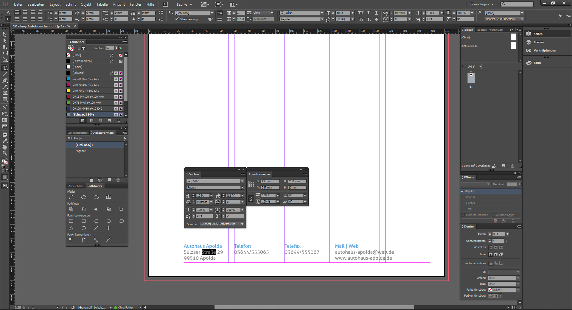 Werbebrief für ein Autohaus gestalten 7