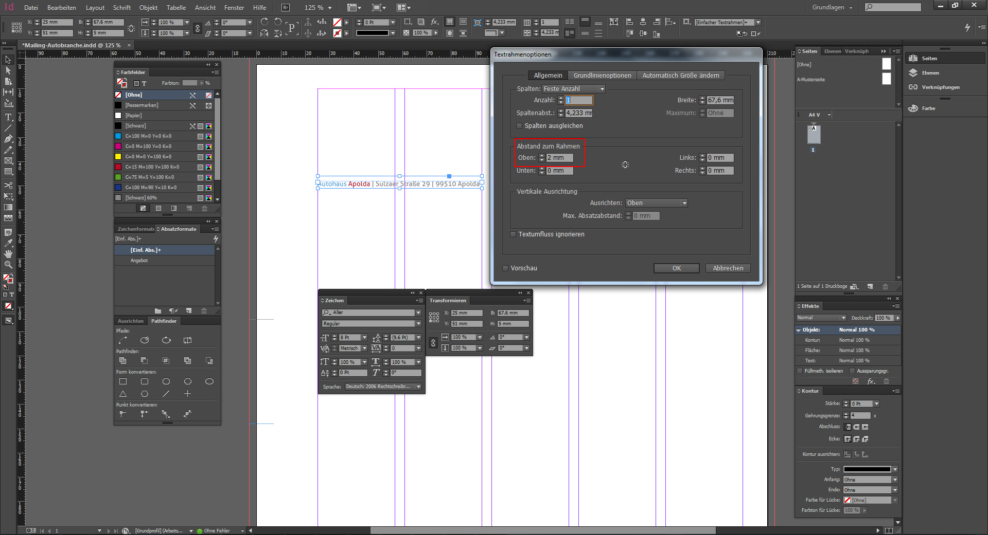 Werbebrief für ein Autohaus gestalten 8