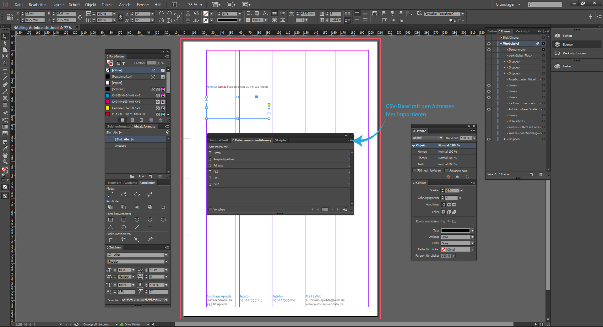 Werbebrief für ein Autohaus gestalten 9