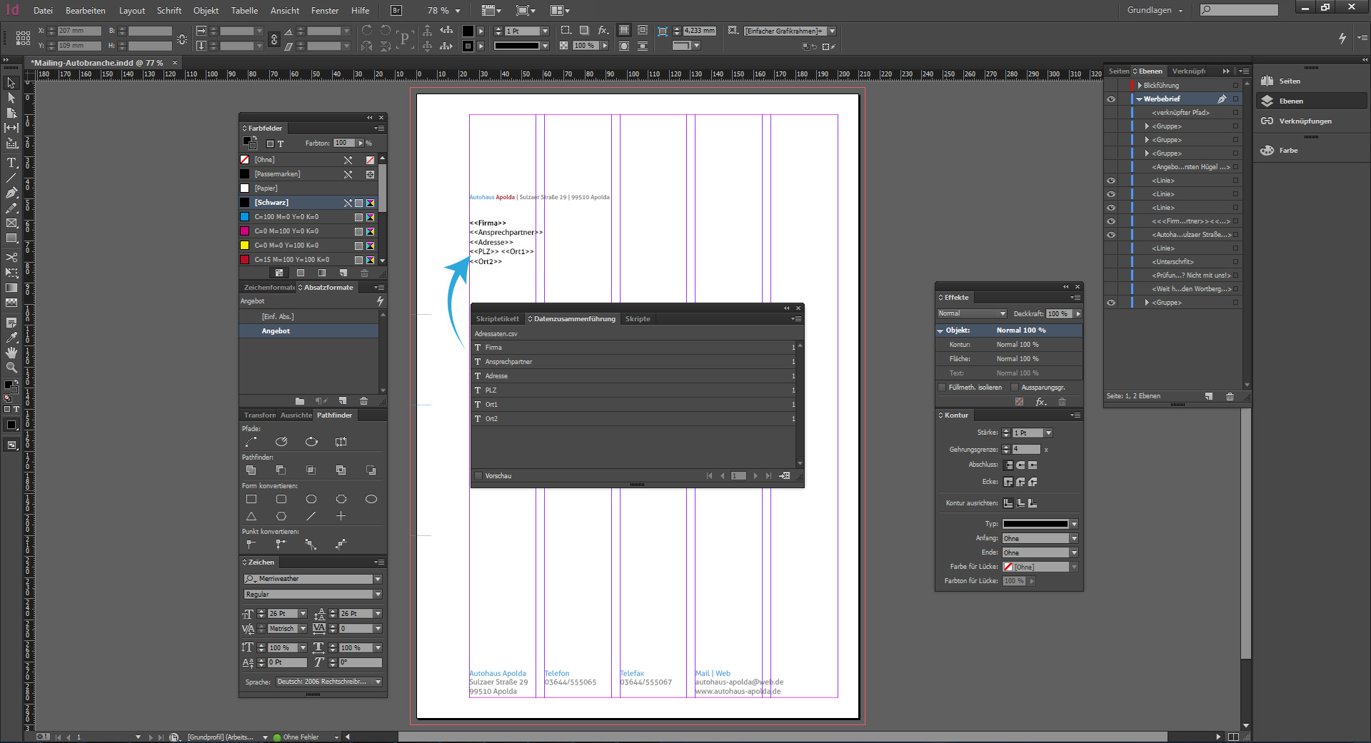 Werbebrief für ein Autohaus gestalten 10