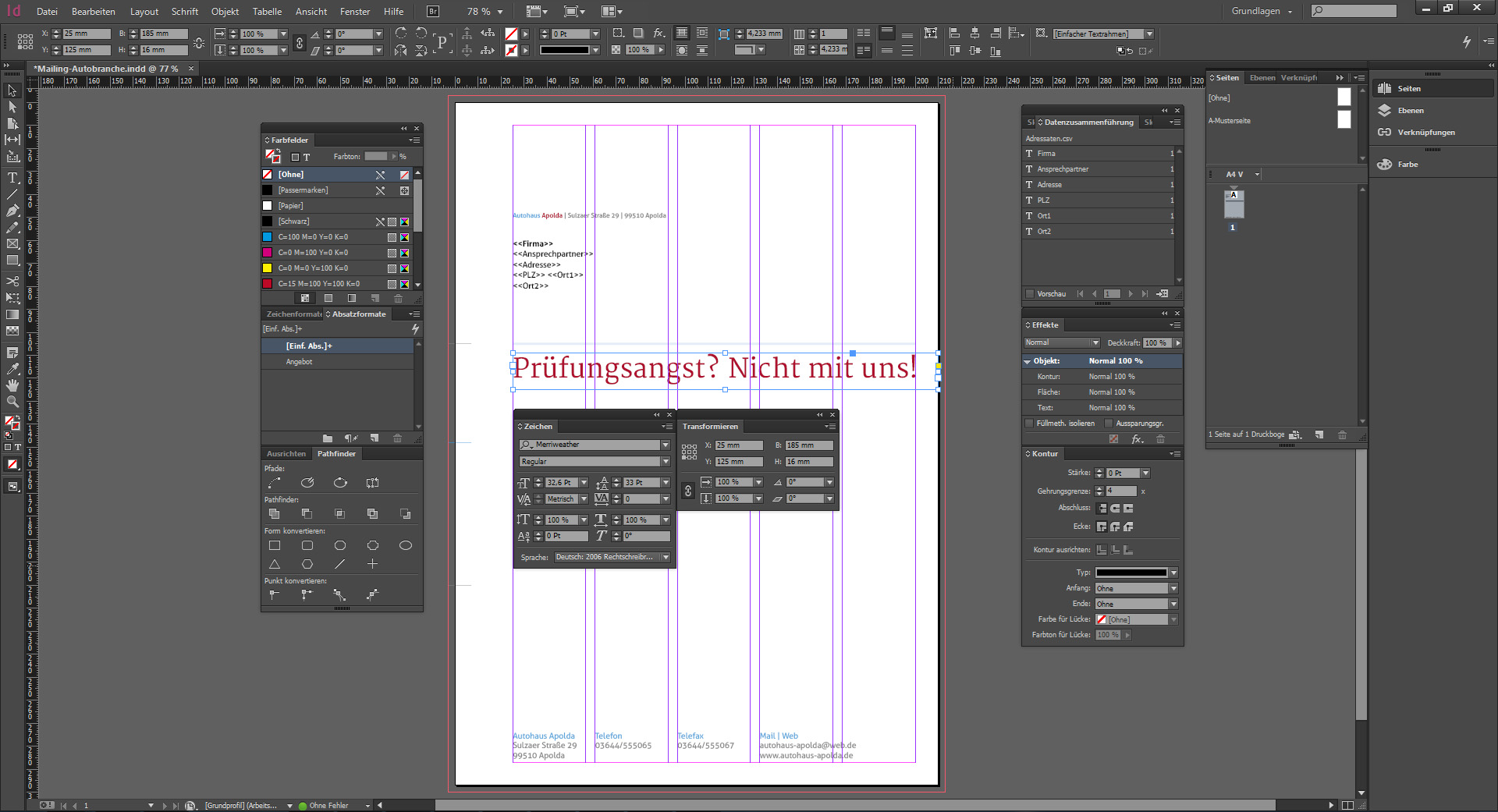 Werbebrief für ein Autohaus gestalten 12