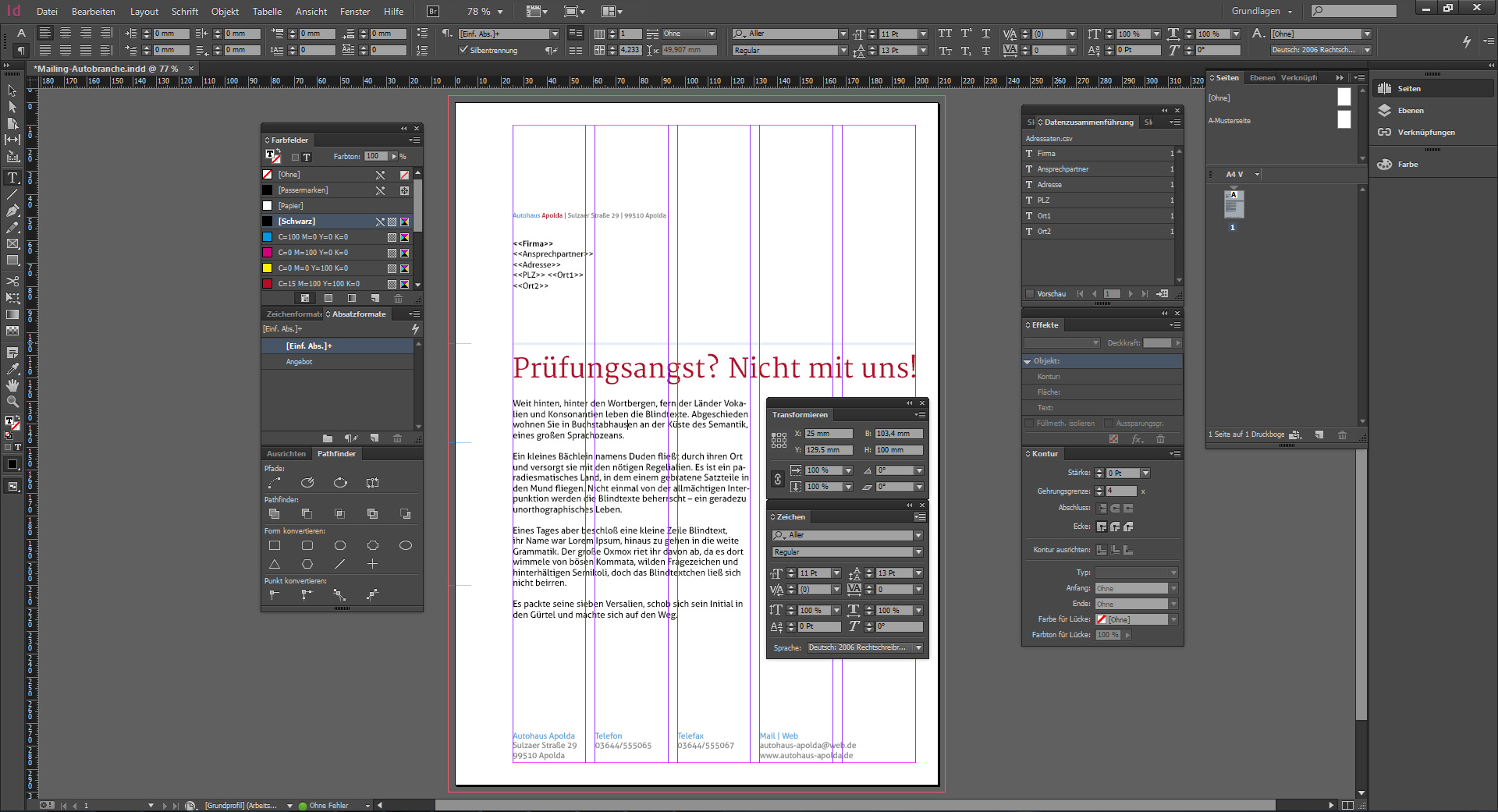 Werbebrief für ein Autohaus gestalten 13