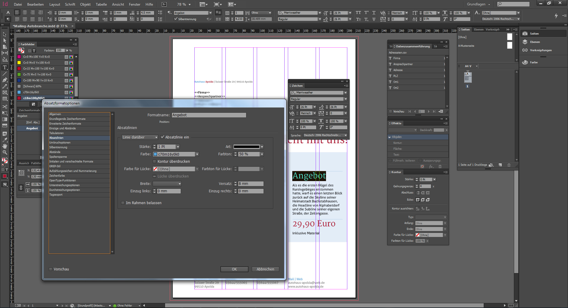 Werbebrief für ein Autohaus gestalten 15