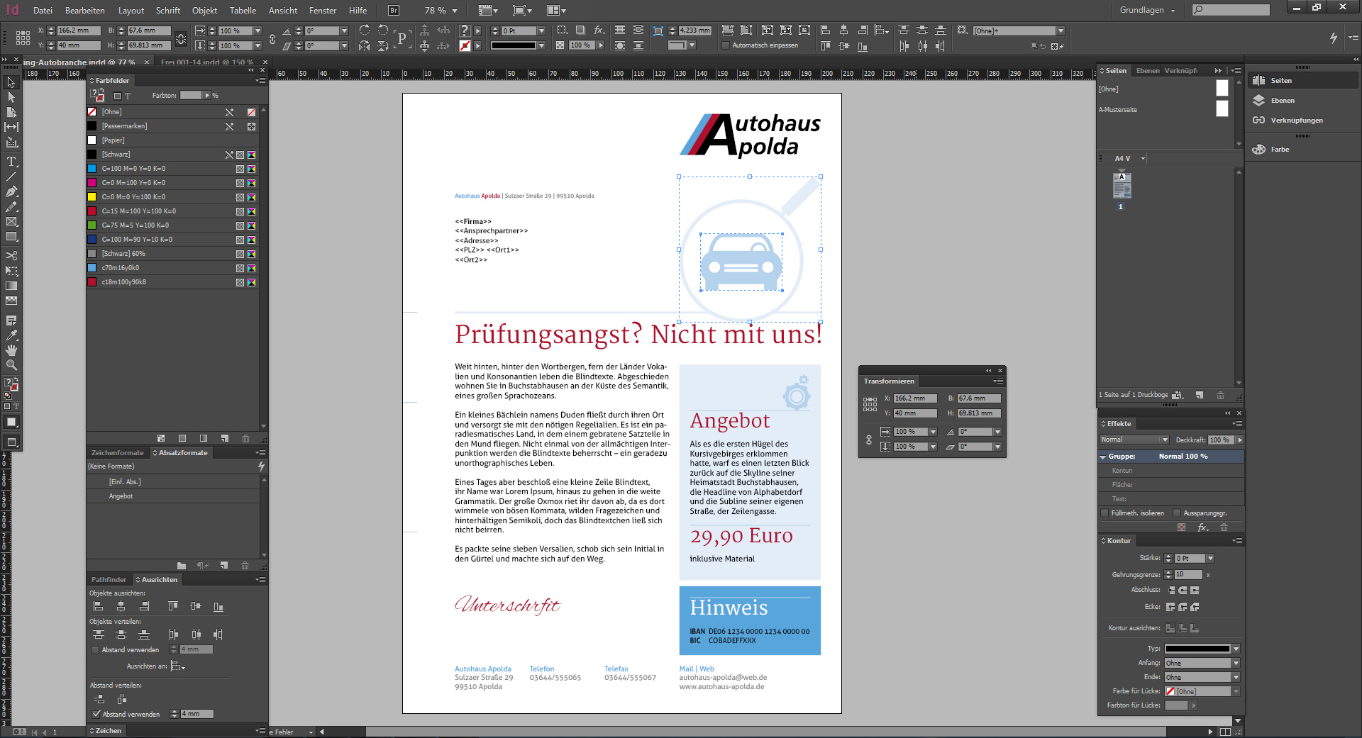 Werbebrief für ein Autohaus gestalten 20