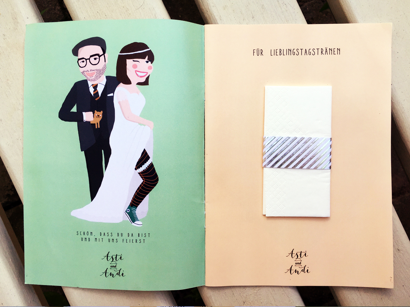 Karte mit Tuch für Tränen