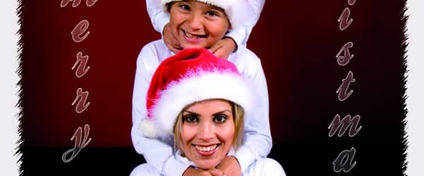 Familienweihnachtsgrußkarte mit Fotorahmen