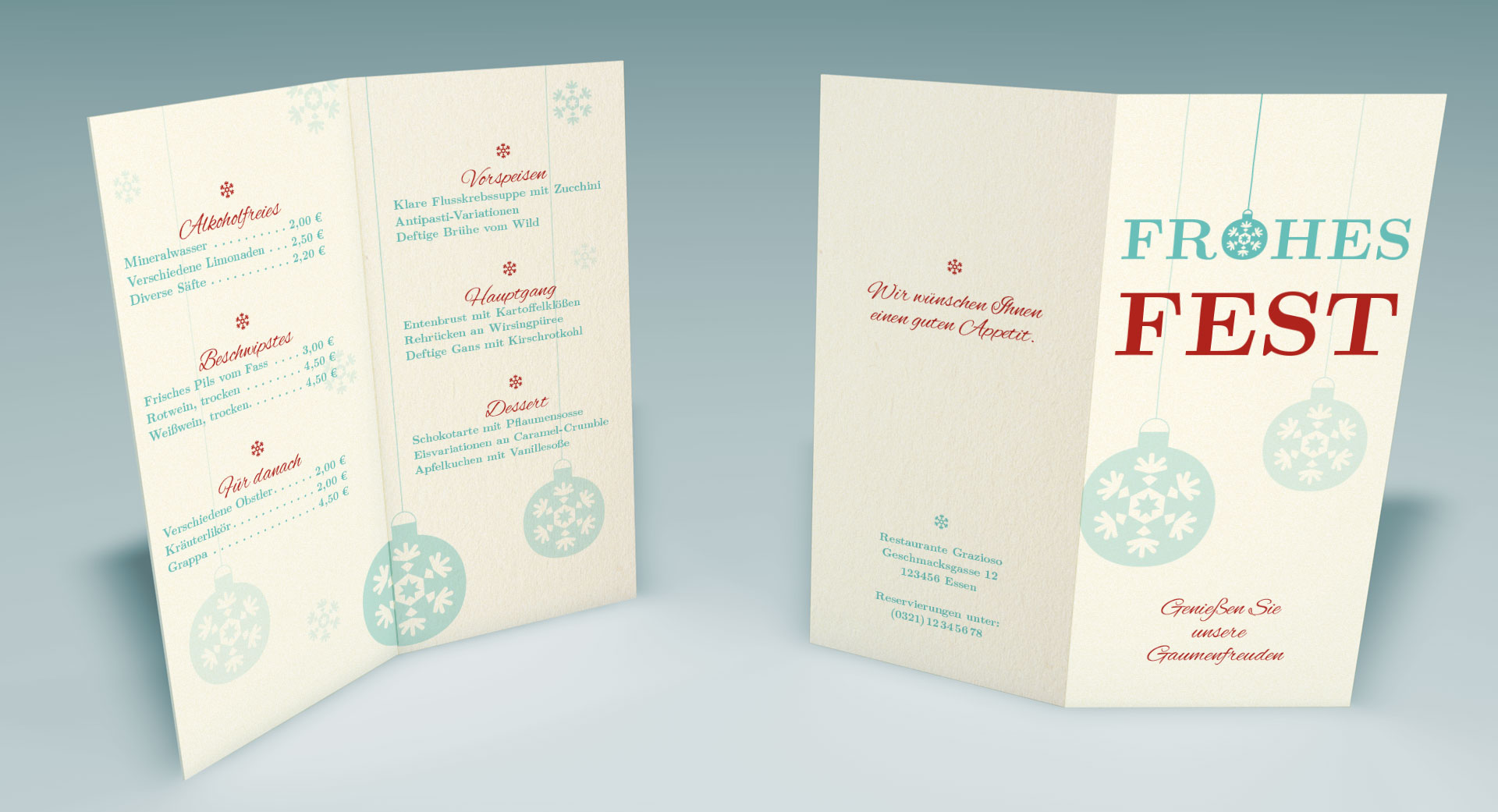 Tutorial Menuekarte Weihnachten