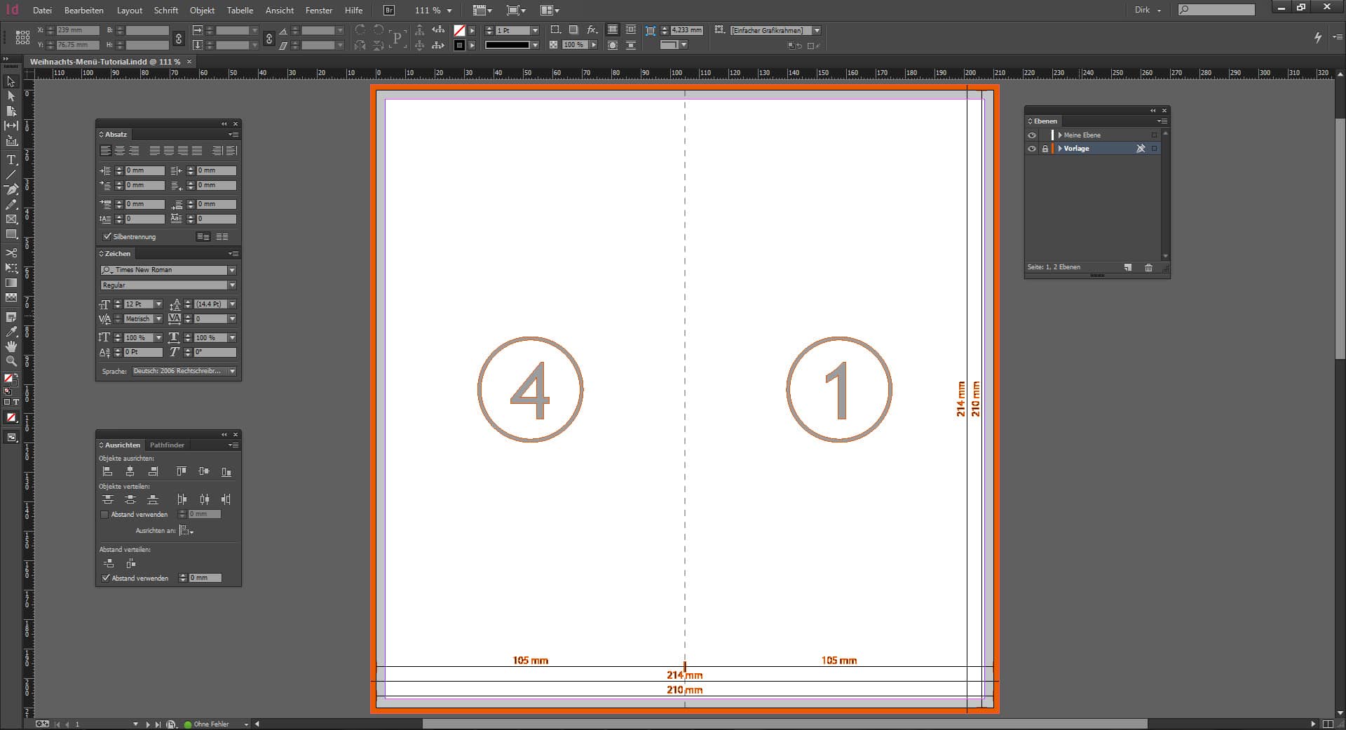 Tutorial Menuekarte Weihnachten