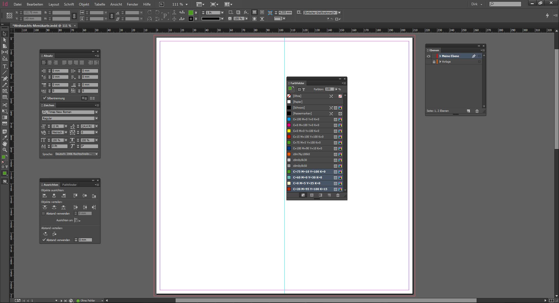 Tutorial Menuekarte Weihnachten