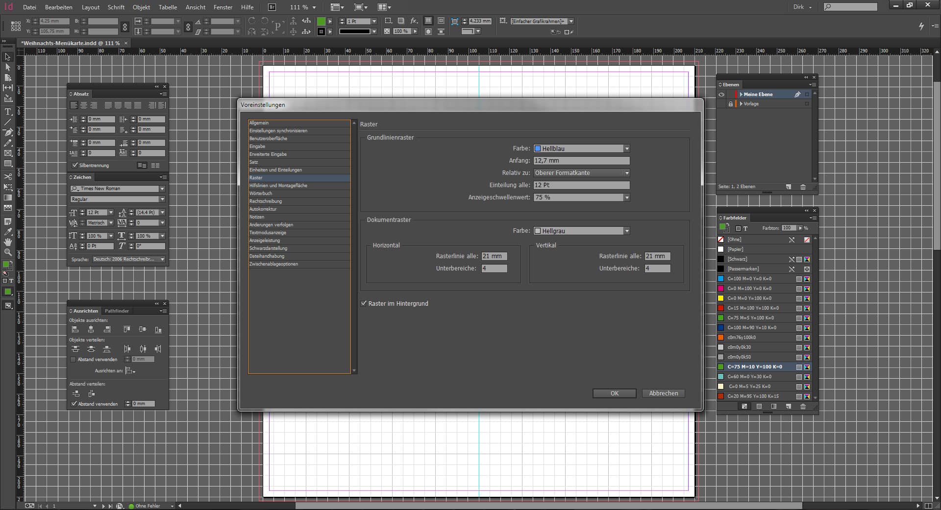 Tutorial Menuekarte Weihnachten