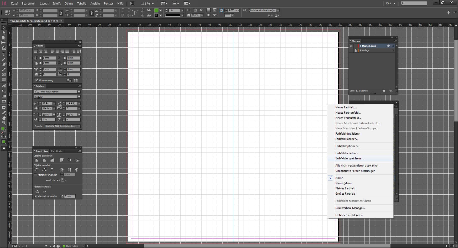 Tutorial Menuekarte Weihnachten