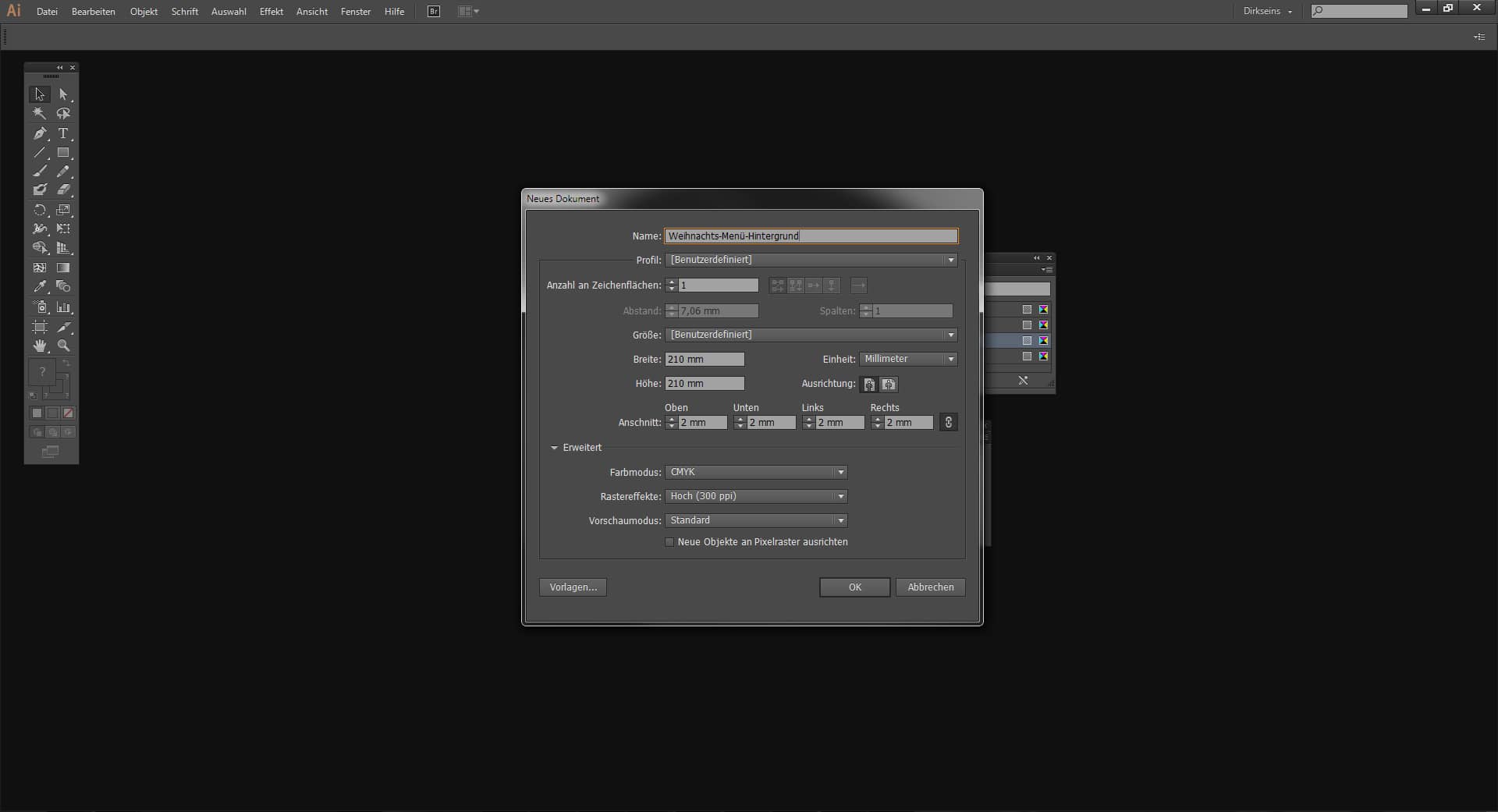 Tutorial Menuekarte Weihnachten