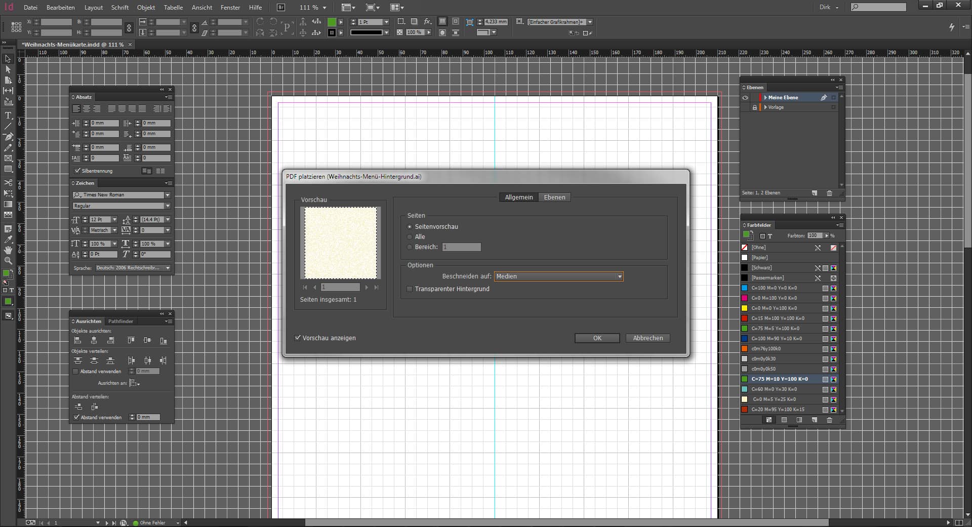 Tutorial Menuekarte Weihnachten