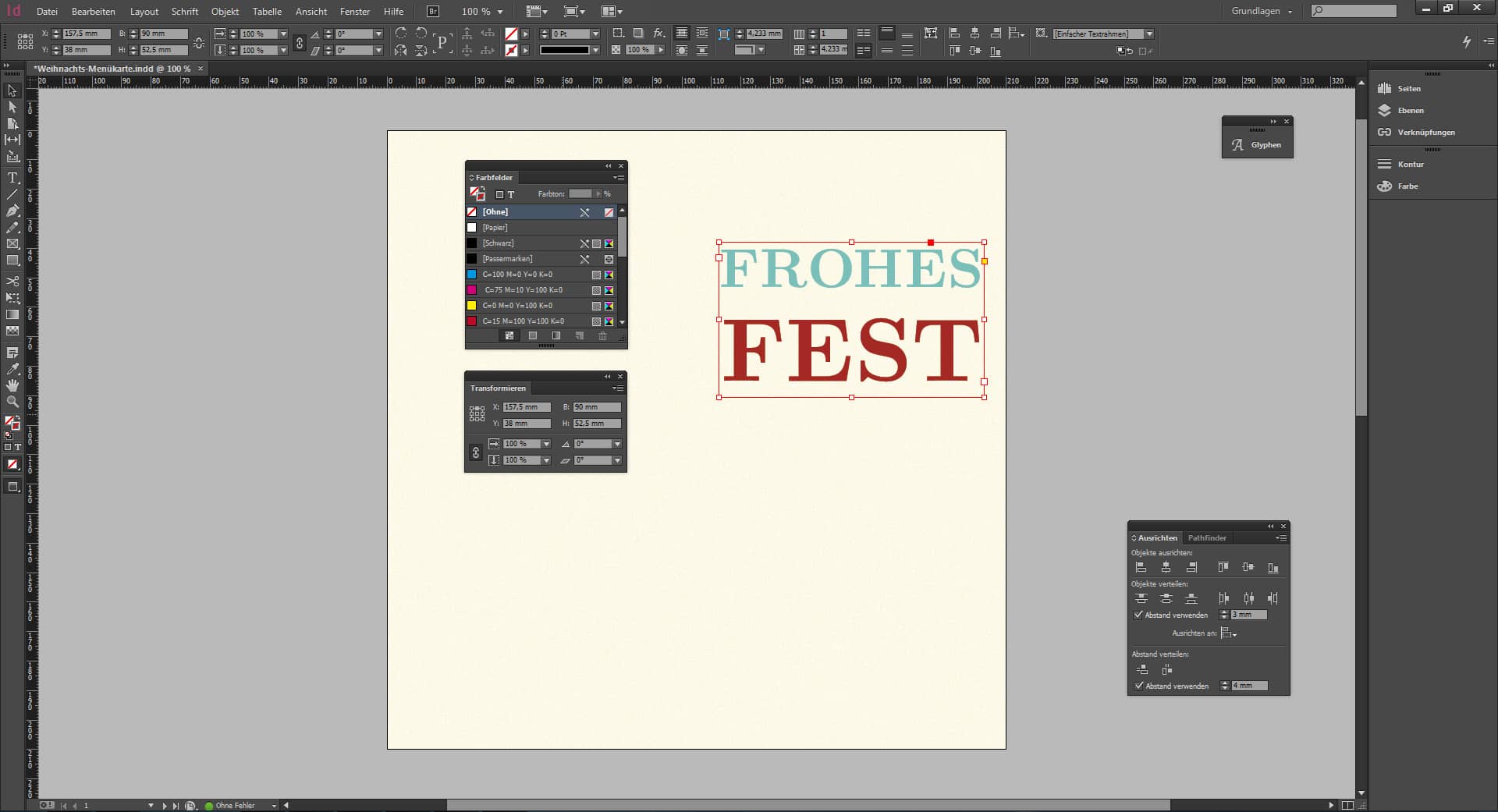 Tutorial Menuekarte Weihnachten