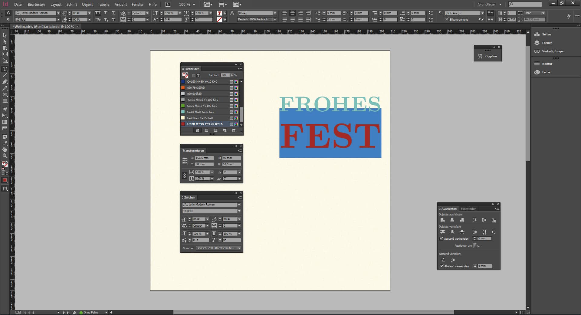 Tutorial Menuekarte Weihnachten