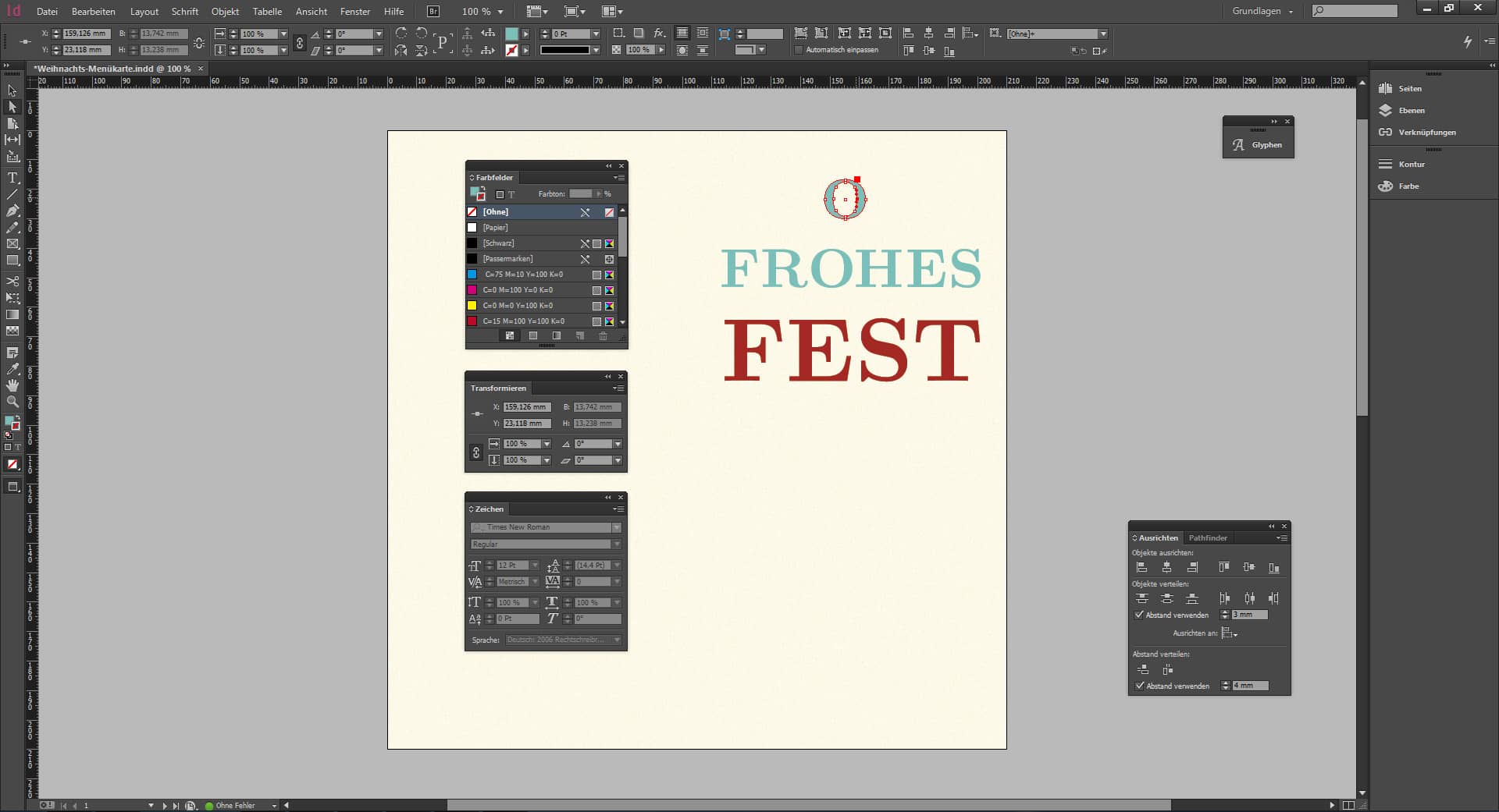 Tutorial Menuekarte Weihnachten