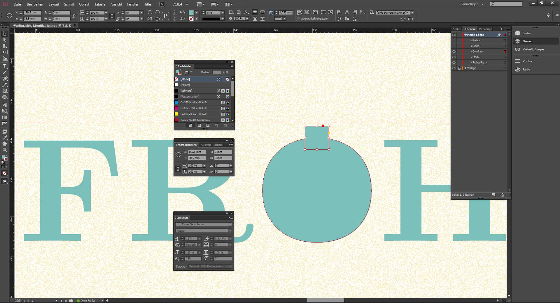 Tutorial Menuekarte Weihnachten