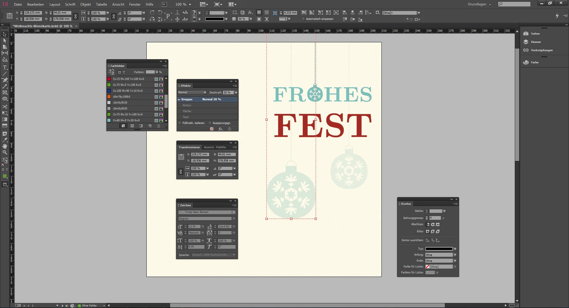 Tutorial Menuekarte Weihnachten
