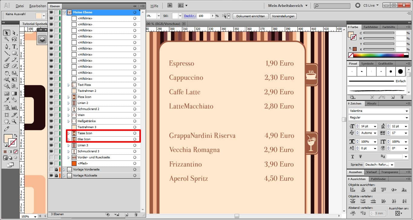 Tutorial Speisekarten