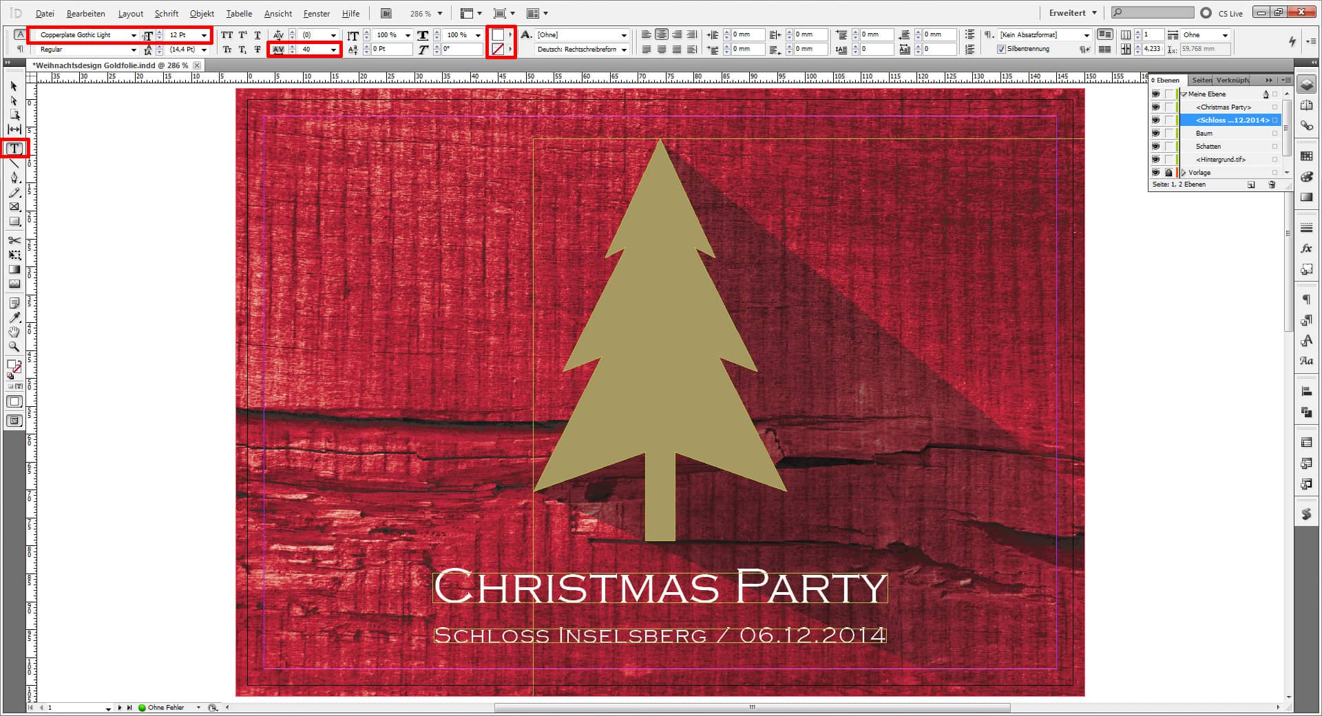 Weihnachtskarten für Firmen Tutorial mit InDesign Step 10