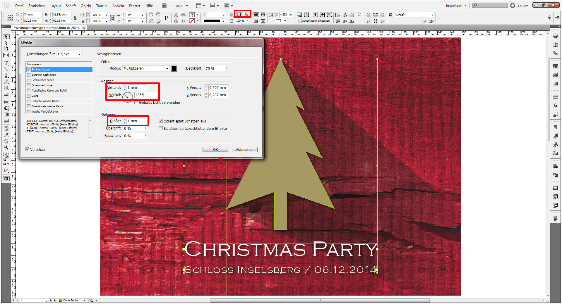 Weihnachtskarten für Firmen Tutorial mit InDesign Step 11