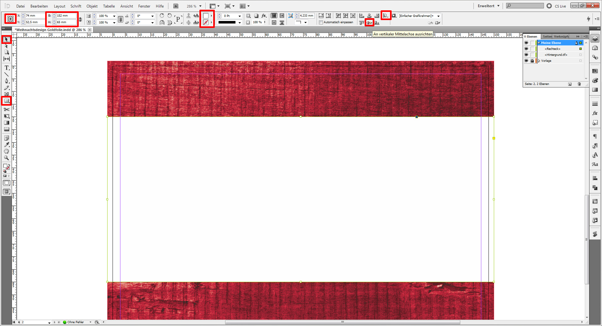 Weihnachtskarten für Firmen Tutorial mit InDesign Step 13