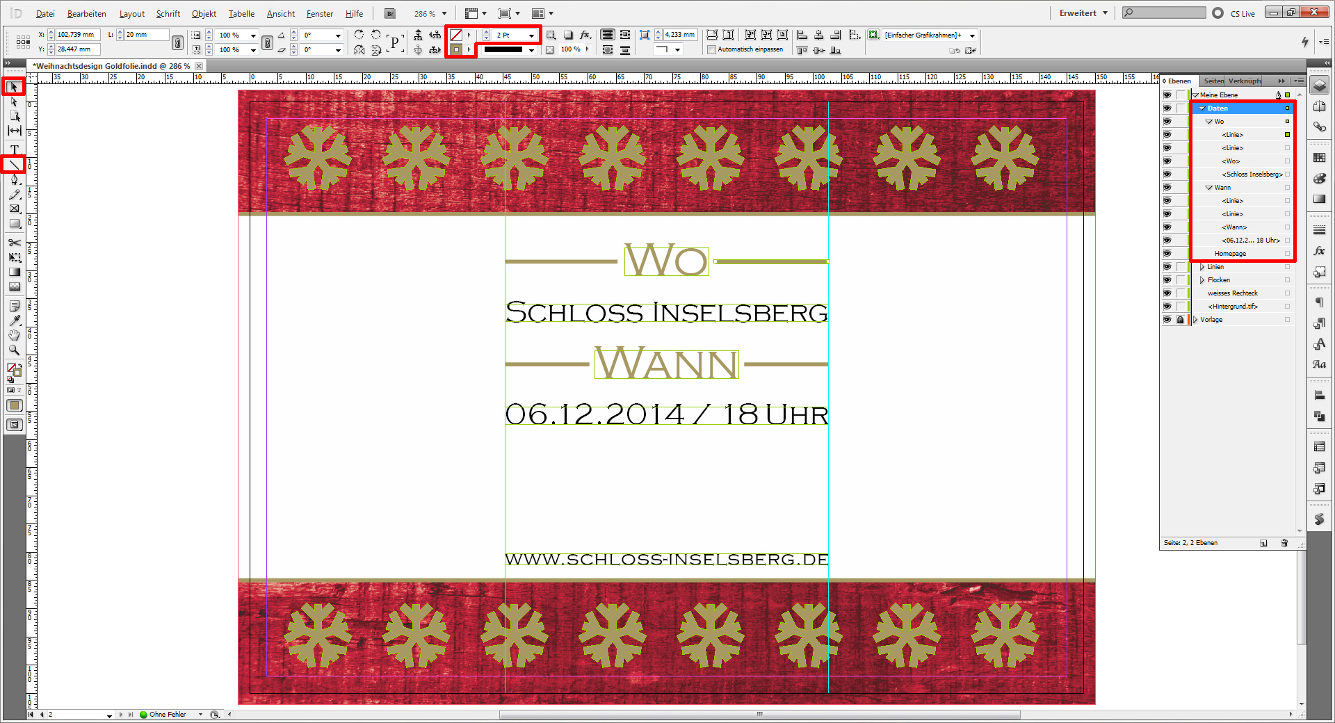 Weihnachtskarten für Firmen Tutorial mit InDesign Step 18
