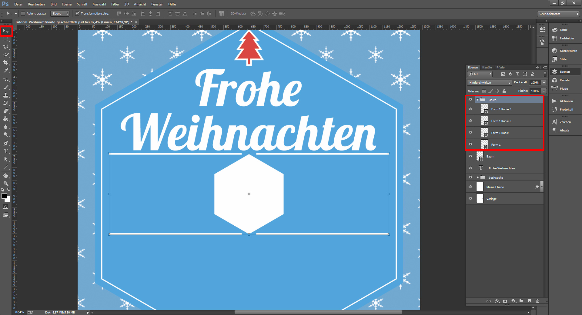 Tutorial Weihnachtskarte geschäftlich 12