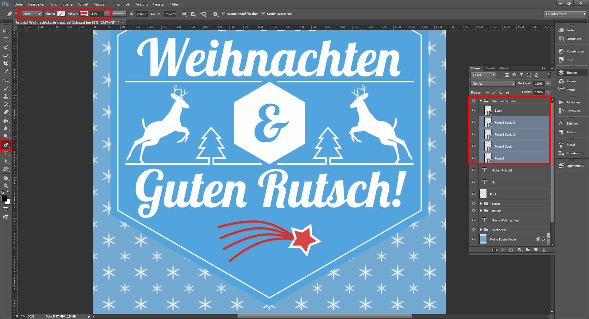 Tutorial Weihnachtskarte geschäftlich 19