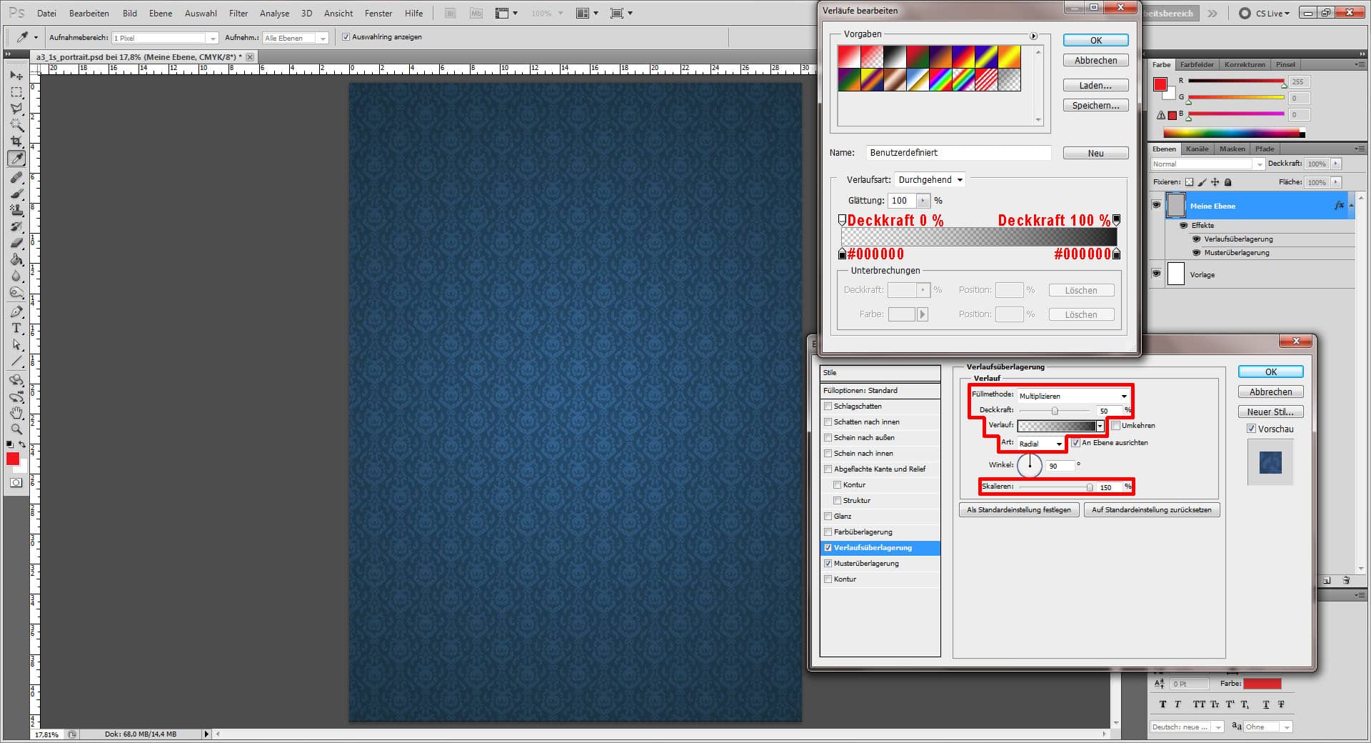Fotocollage erstellen Photoshop  "im Ebenenstilen einfügen"