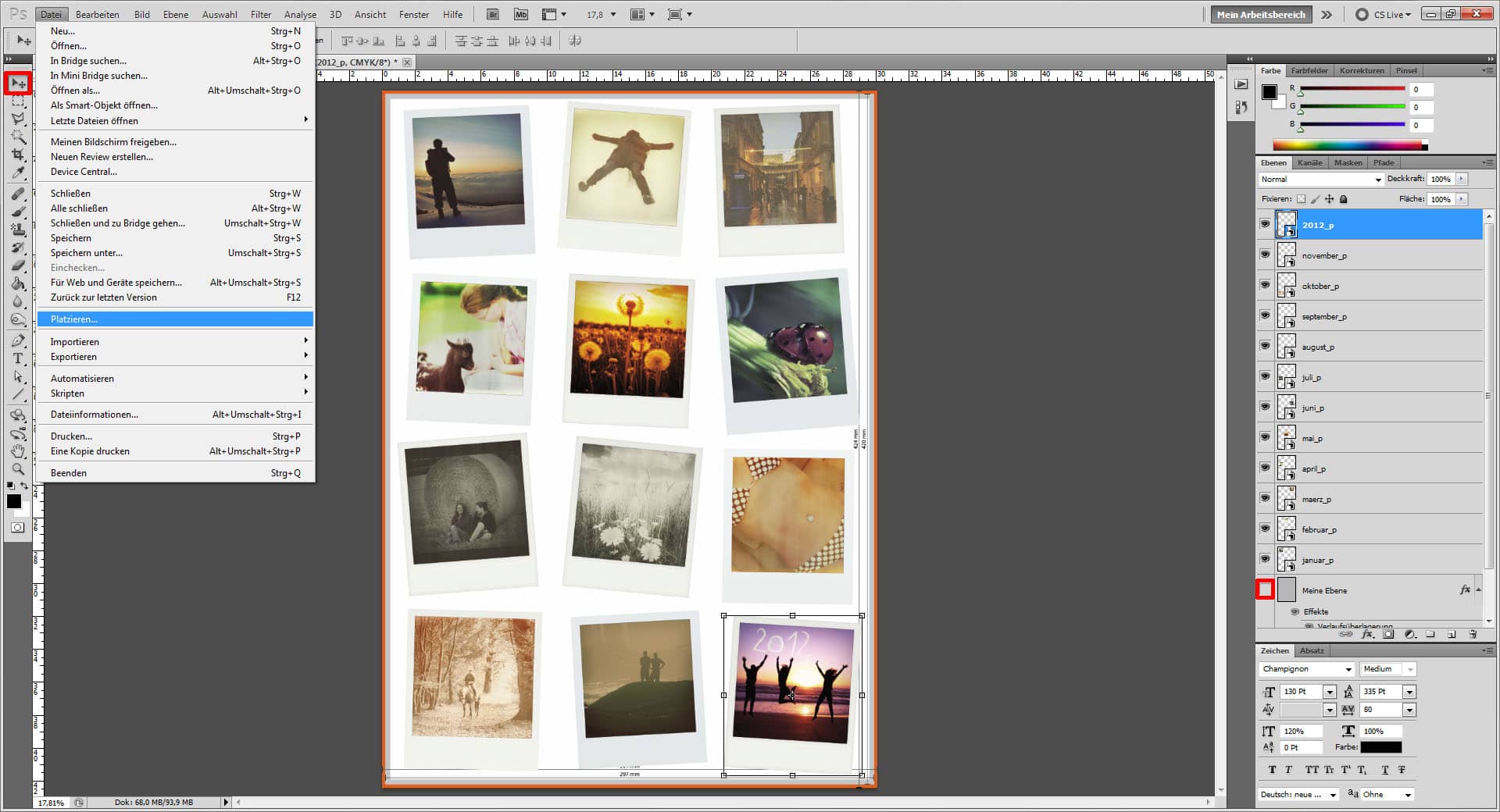 Fotocollage erstellen Photoshop  "Bilder bearbeiten"