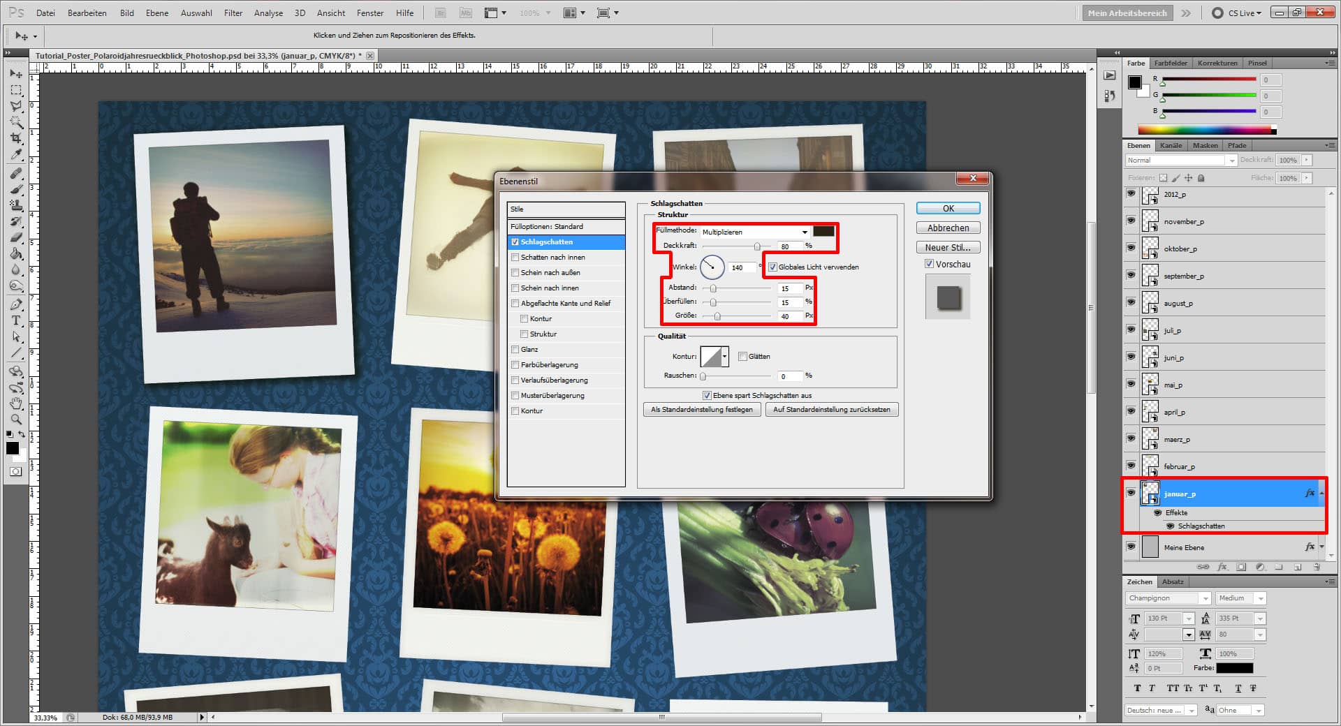 Fotocollage erstellen Photoshop  "Meine Ebene"