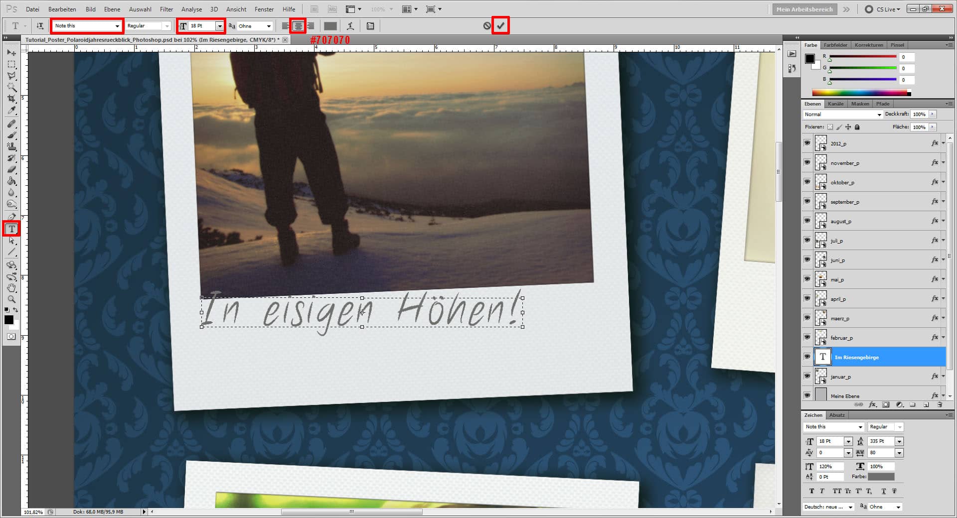 Fotocollage erstellen Photoshop  "Note This"