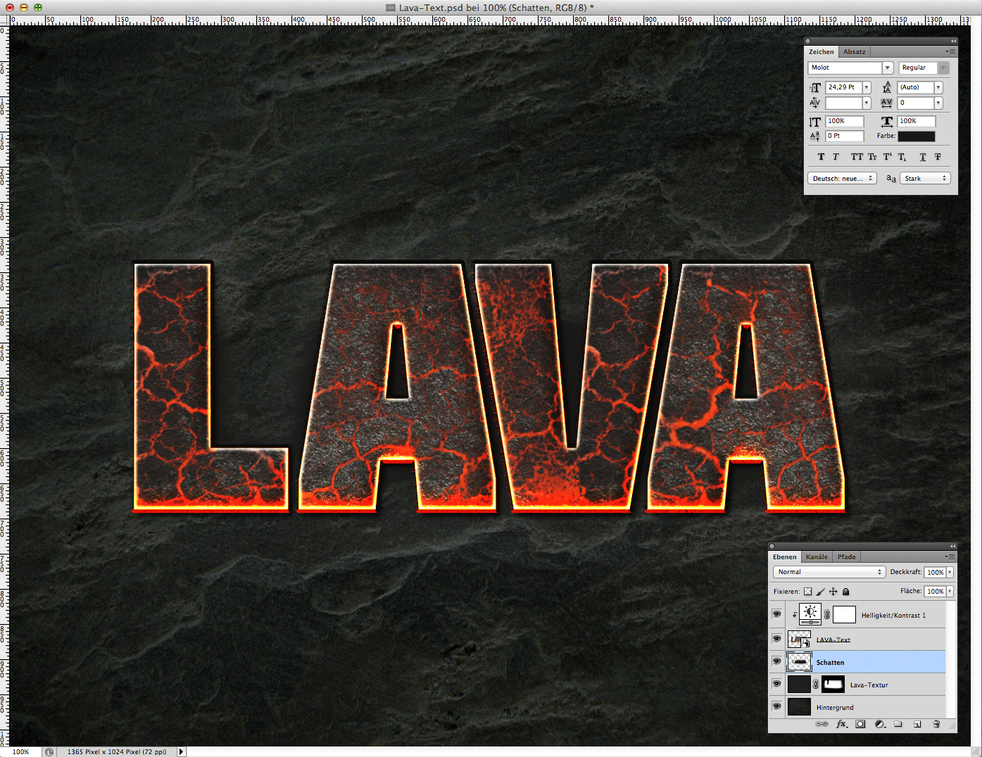 Lava Text effect Phtotoshop 8