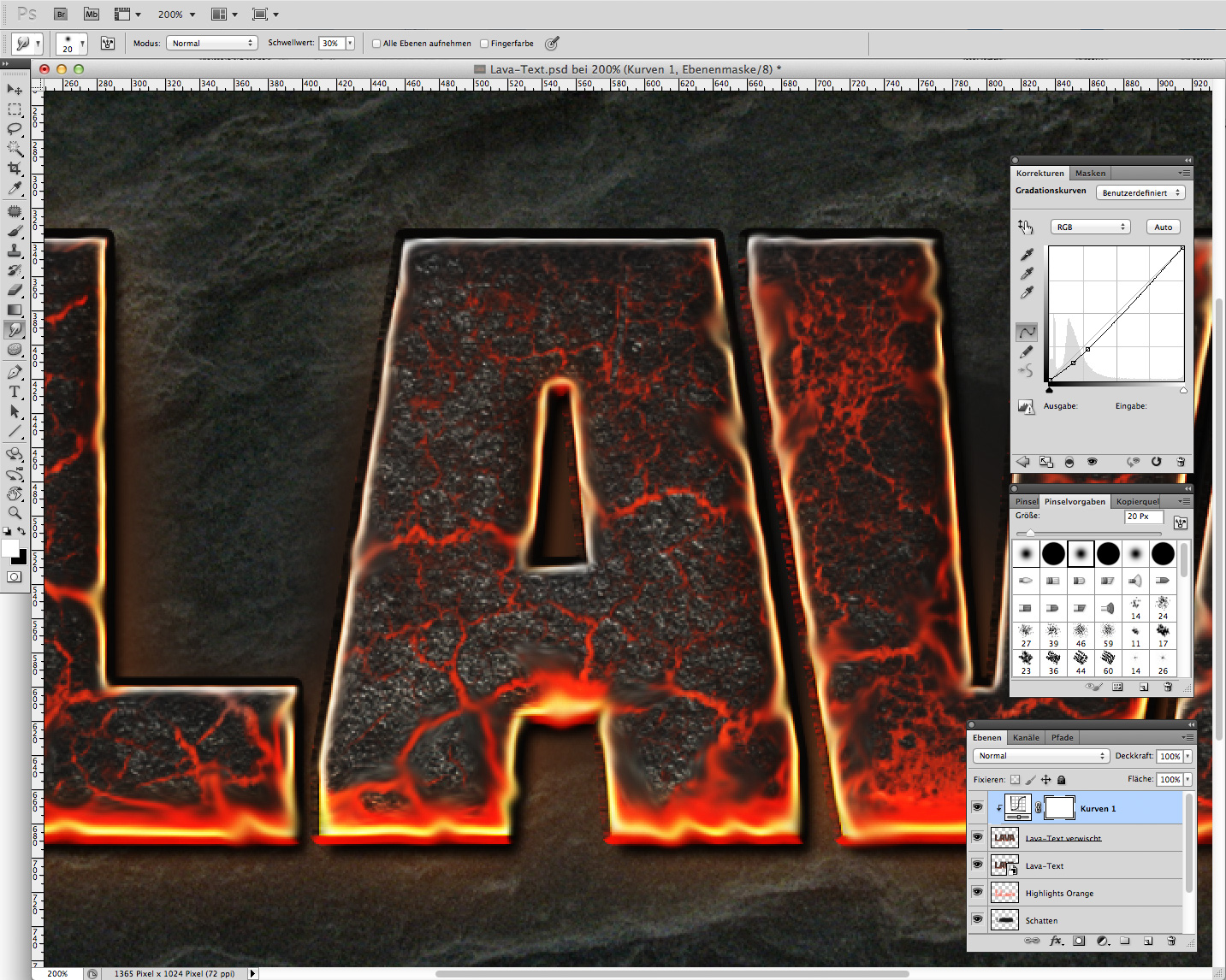 Lava Text effect Photoshop 11